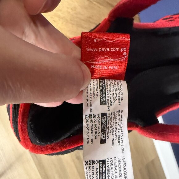 UNIQUE Peruvian PAYA red and black felt top handle bag - Picture 9 of 10